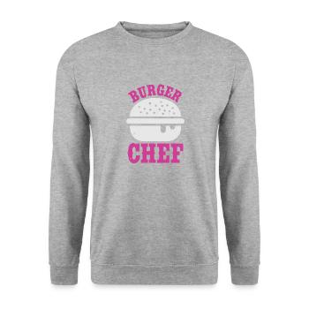 Burger chef - Unisex Sweatshirt - salt & pepper - Front - Alina (178cm) & Michal (187cm)