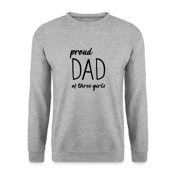 Proud father of 3 girls - Unisex Sweatshirt - salt & pepper - Front - Alina (178cm) & Michal (187cm)