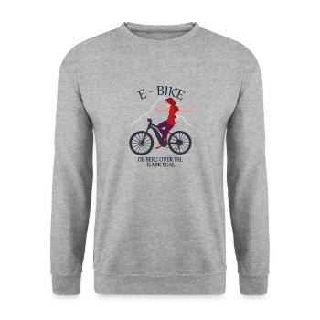 Damen E-Bike Mountainbike Damenrad Pedelec Rad - Unisex Pullover - Weißgrau meliert - Vorne - Alina (178cm) & Michal (187cm)