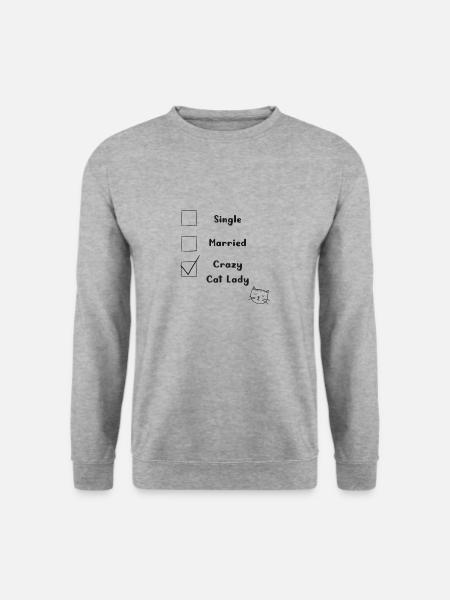 Crazy Cat Lady Cat Mom Gift - Unisextröja - vitgråmelerad