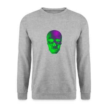 crâne grunge néon parti soleil tendance style esthétique - Sweat-shirt Unisexe - gris chiné - Devant - Alina (178cm) & Michal (187cm)