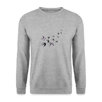Illustration de l'essaim d'avaler - Sweat-shirt Unisexe - gris chiné - Devant - Alina (178cm) & Michal (187cm)