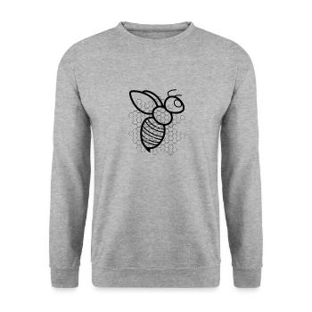abeille - Sweat-shirt Unisexe - gris chiné - Devant - Alina (178cm) & Michal (187cm)