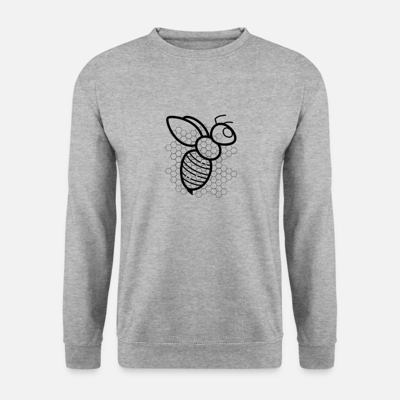 Biene - Unisex Pullover - Weißgrau meliert