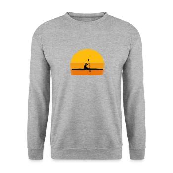 Kayaking Man Kayak Vintage - Unisex Sweatshirt - salt & pepper - Front - Alina (178cm) & Michal (187cm)