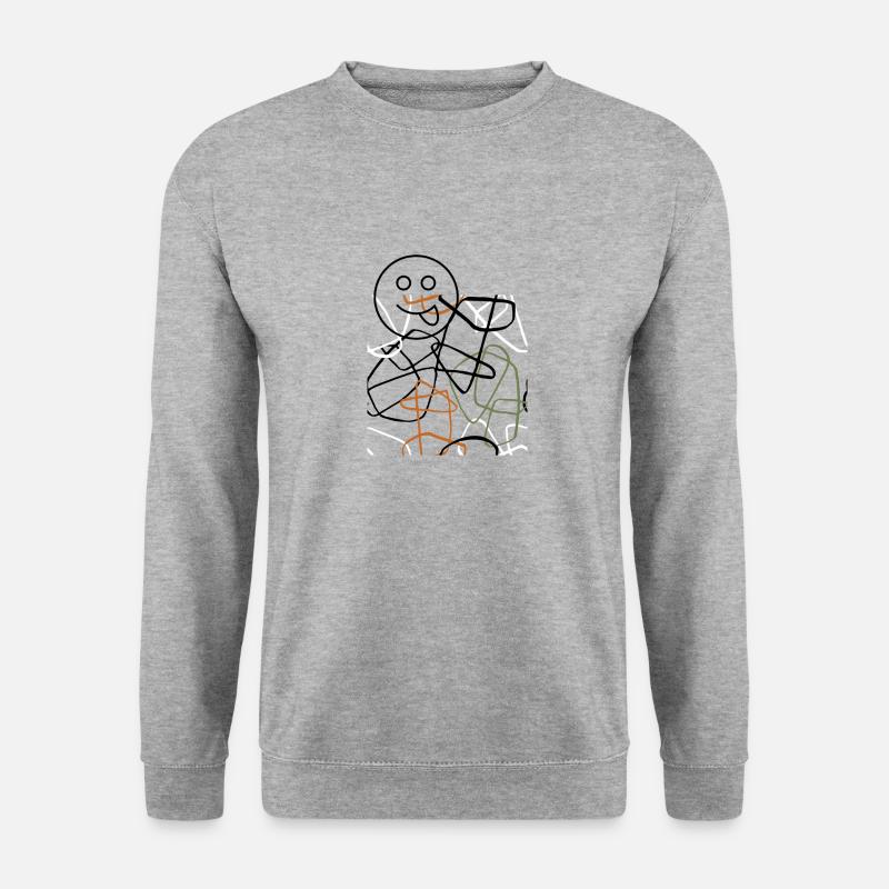 Abstrakte Kunst - Unisex Pullover - Weißgrau meliert