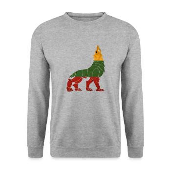 Lietuva Iron Wolf - Unisex Pullover - Weißgrau meliert - Vorne - Alina (178cm) & Michal (187cm)