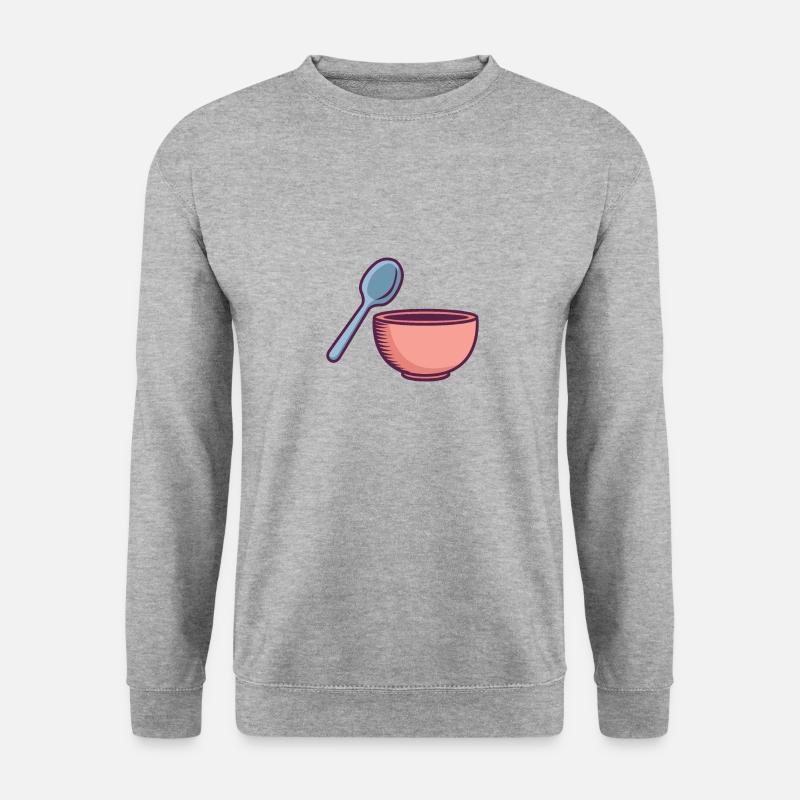 Baby füttern - Unisex Pullover - Weißgrau meliert