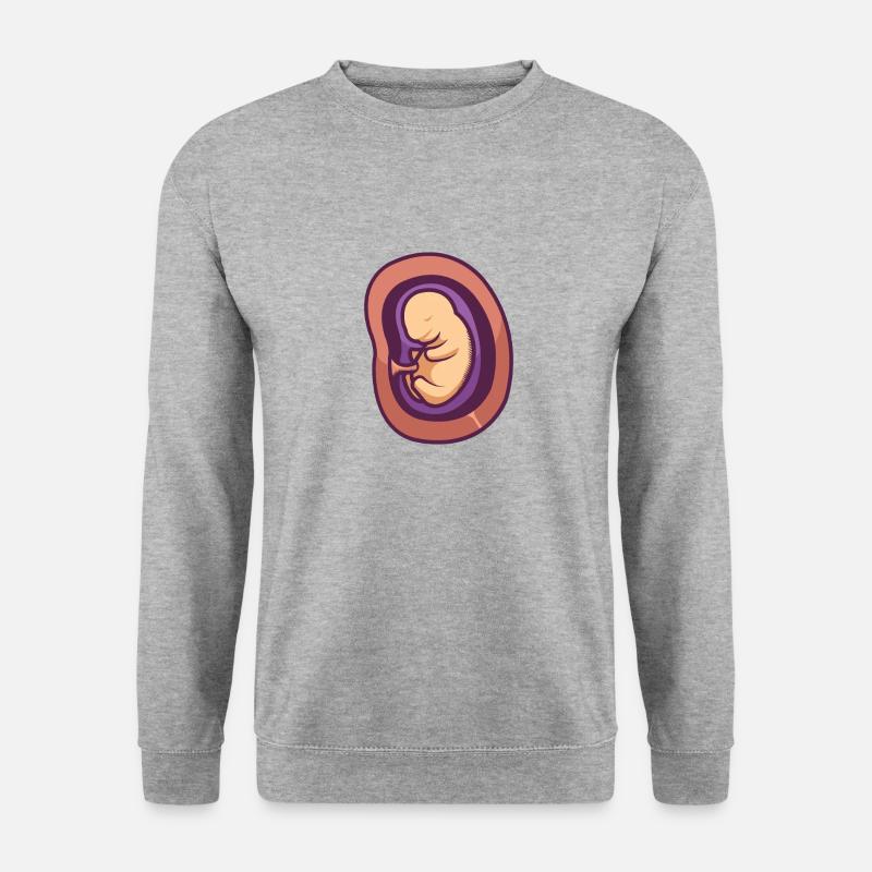 Ein Baby im Mutterleib. - Unisex Pullover - Weißgrau meliert