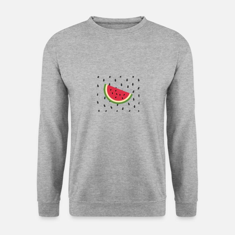 Wassermelone - Unisex Pullover - Weißgrau meliert