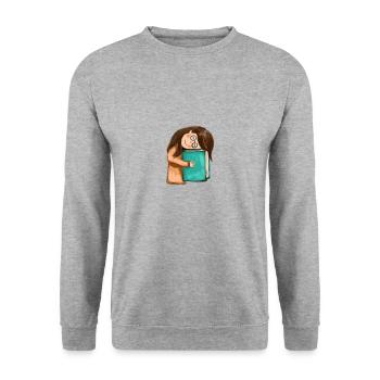 Livre, livres, petite fille avec un livre - Sweat-shirt Unisexe - gris chiné - Devant - Alina (178cm) & Michal (187cm)