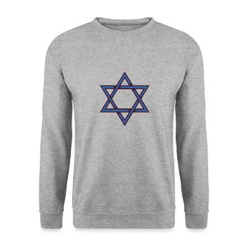 Star of David - Unisex Sweatshirt - salt & pepper - Front - Alina (178cm) & Michal (187cm)