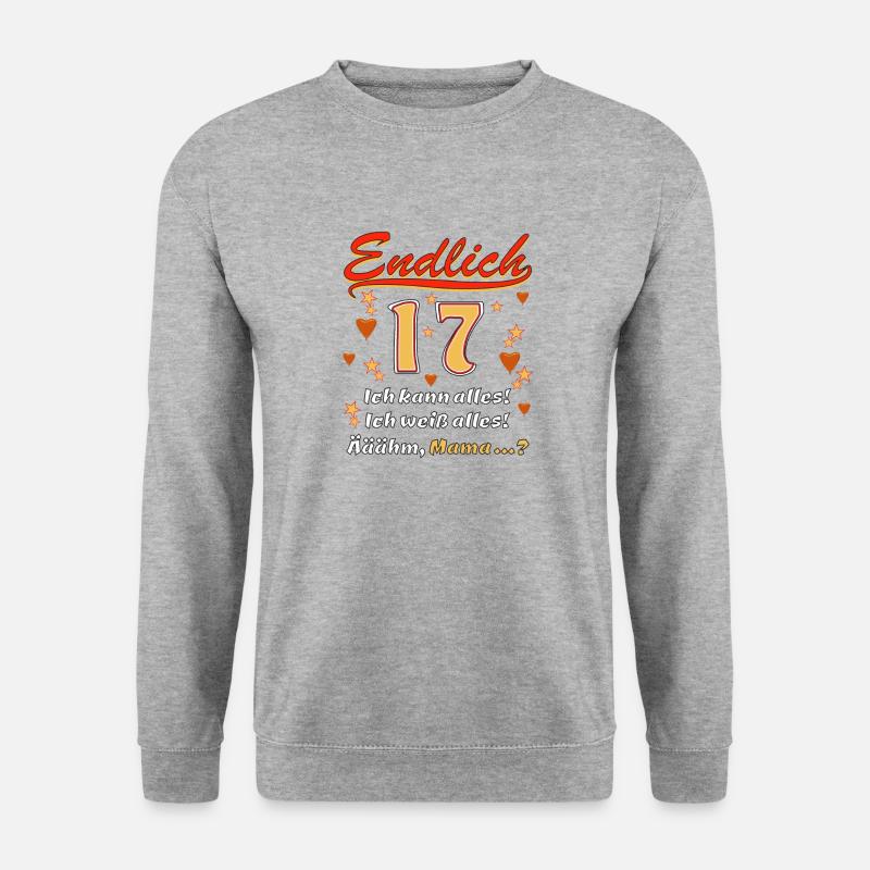 ENDLICH 17 - Unisex Pullover - Weißgrau meliert