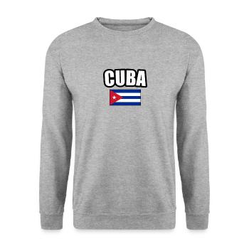Cuba Kuba Flagge National Havanna Geschenk - Unisex Pullover - Weißgrau meliert - Vorne - Alina (178cm) & Michal (187cm)