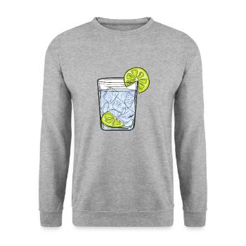 VERRE GIN - Sweat-shirt Unisexe - gris chiné - Devant - Alina (178cm) & Michal (187cm)