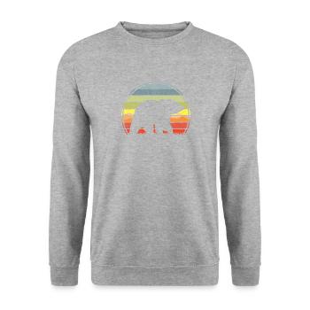 ours Sunset - Sweat-shirt Unisexe - gris chiné - Devant - Alina (178cm) & Michal (187cm)