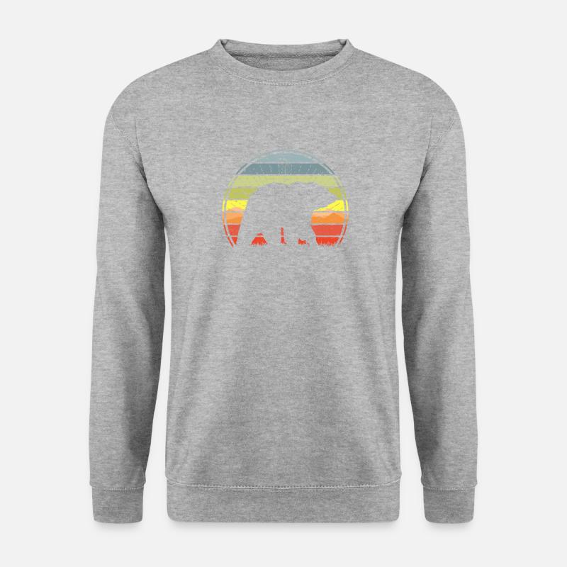 Bär Sunset - Unisex Pullover - Weißgrau meliert