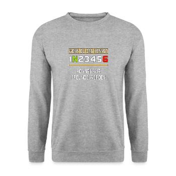 WENN DU DAS KENNST 1N23456 KÖNNEN WIR FREUNDE - Unisex Pullover - Weißgrau meliert - Vorne - Alina (178cm) & Michal (187cm)