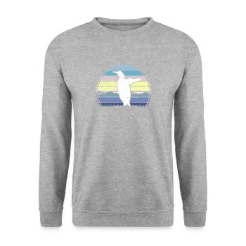 Penguin Sunset - Sweat-shirt Unisexe - gris chiné - Devant - Alina (178cm) & Michal (187cm)