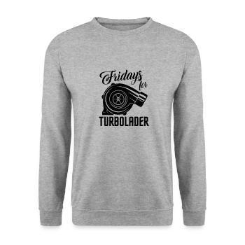Turbocompresseur Boost Tournevis essence Turbo Gift - Sweat-shirt Unisexe - gris chiné - Devant - Alina (178cm) & Michal (187cm)