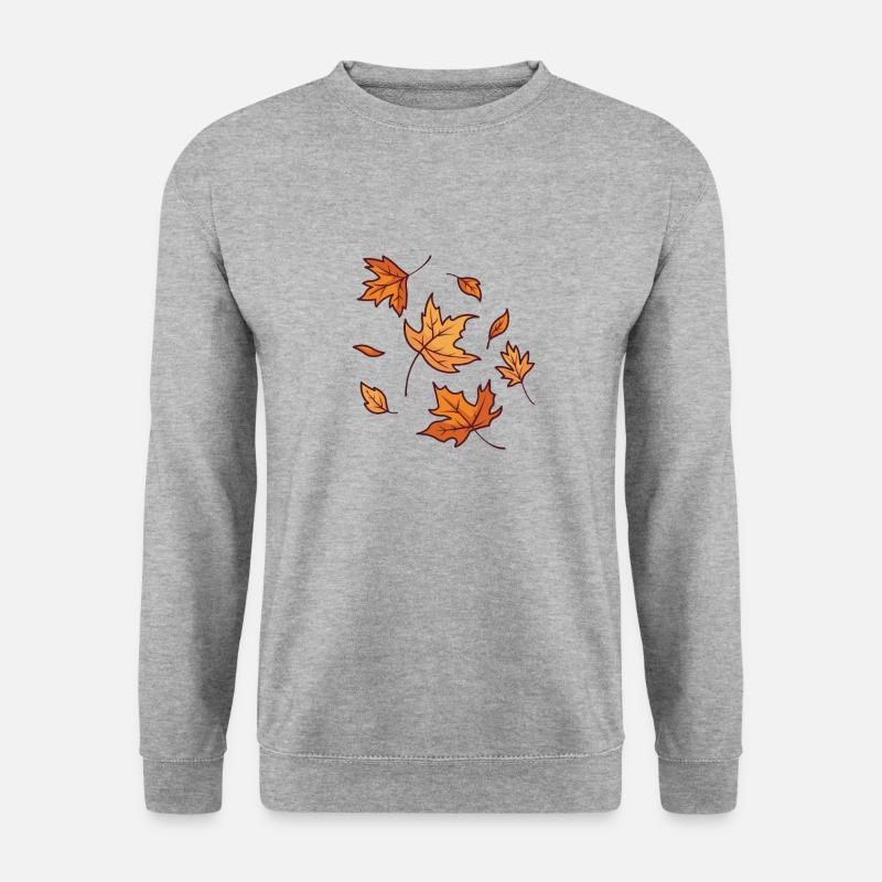 Herbstblätter - Unisex Pullover - Weißgrau meliert