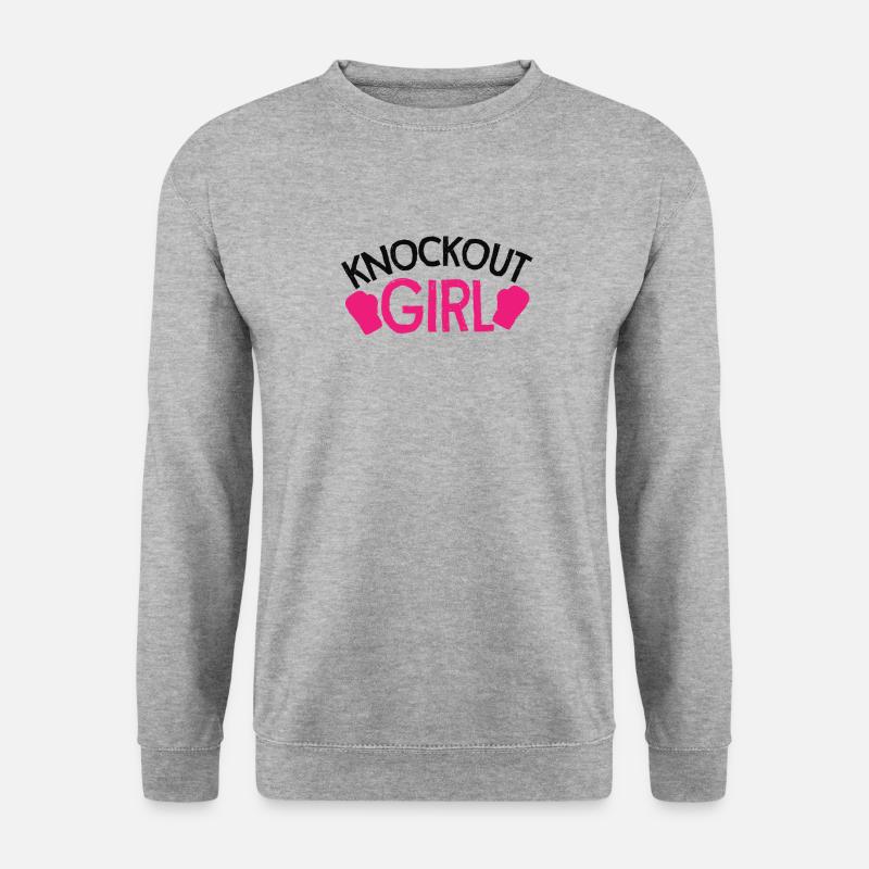 Knockout Girl Boxing - Unisex Pullover - Weißgrau meliert