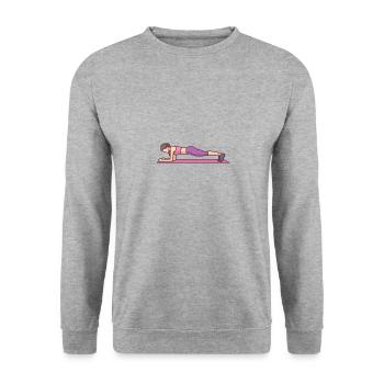 Jeune femme, faire, planche, séance d'entraînement - Sweat-shirt Unisexe - gris chiné - Devant - Alina (178cm) & Michal (187cm)