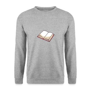Open Book - Unisex Sweatshirt - salt & pepper - Front - Alina (178cm) & Michal (187cm)