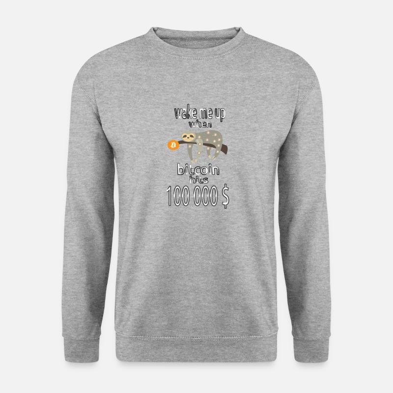 Bitcoin Design für Krypto Trader und Hodler - Unisex Pullover - Weißgrau meliert
