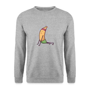 Yoga à la banane - Sweat-shirt Unisexe - gris chiné - Devant - Alina (178cm) & Michal (187cm)