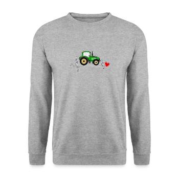 HEARTBEAT TRACTOR - Unisex Sweatshirt - salt & pepper - Front - Alina (178cm) & Michal (187cm)