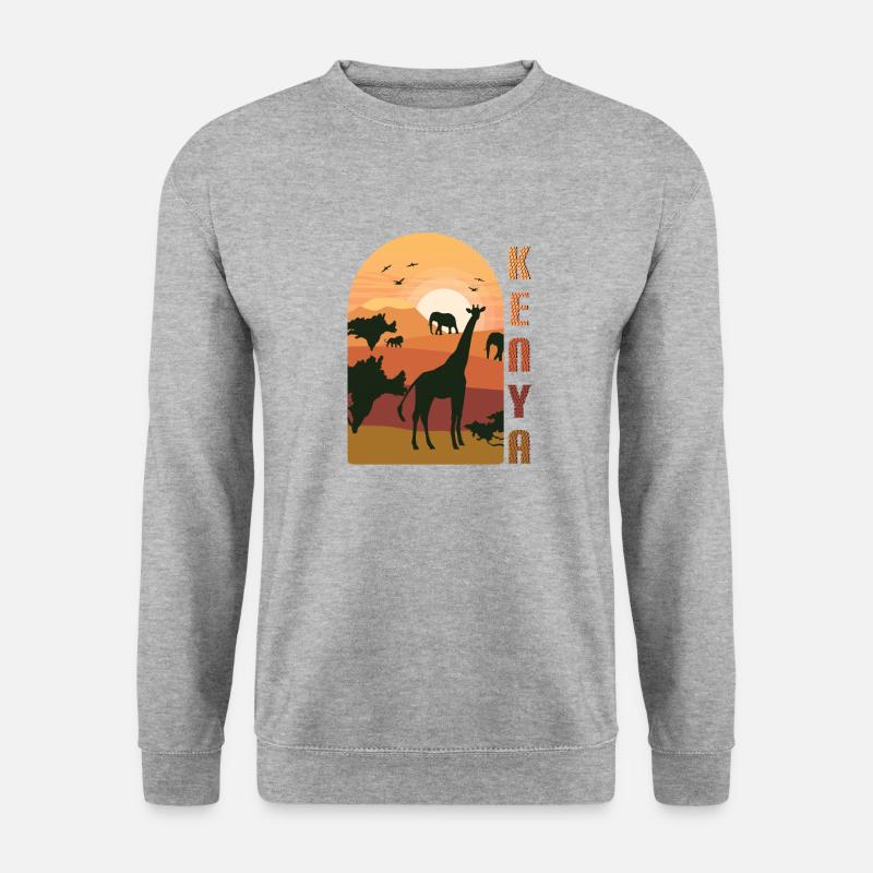 Kenia ist wundervoll - Unisex Pullover - Weißgrau meliert