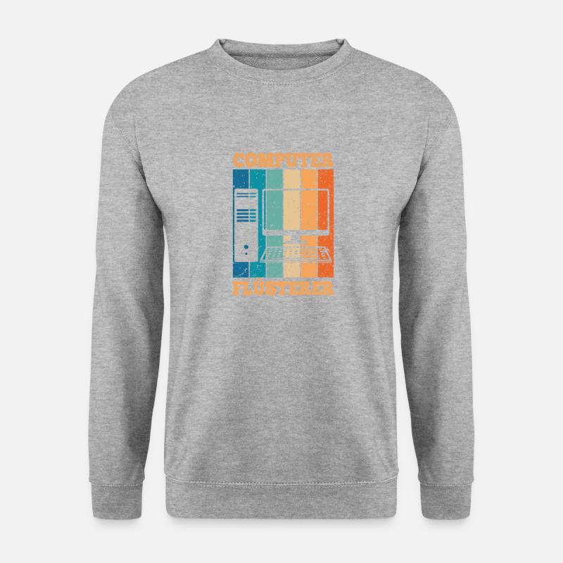 Computerflüsterer Informatiker Retro PC Computer - Unisex Pullover - Weißgrau meliert