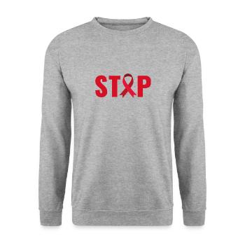 Stopp Gewalt - Unisex Pullover - Weißgrau meliert - Vorne - Alina (178cm) & Michal (187cm)