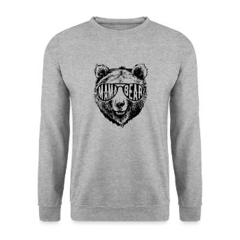 Maman Ours - Sweat-shirt Unisexe - gris chiné - Devant - Alina (178cm) & Michal (187cm)