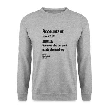 Buchhalter - Unisex Pullover - Weißgrau meliert - Vorne - Alina (178cm) & Michal (187cm)