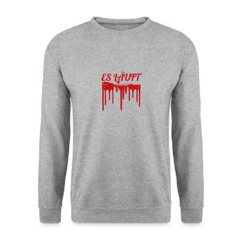Es läuft - Unisex Pullover - Weißgrau meliert - Vorne - Alina (178cm) & Michal (187cm)