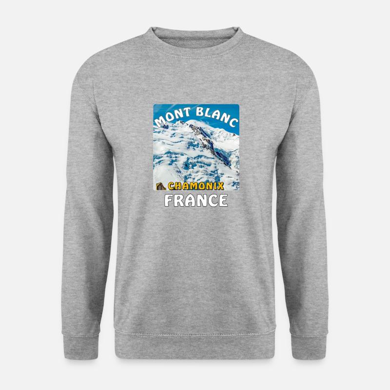 MONT BLANC CHAMONIX FRANCE - Unisex Pullover - Weißgrau meliert