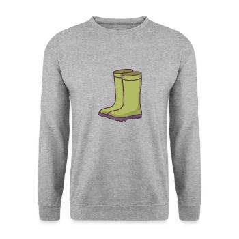 Gummistiefel - Unisex Pullover - Weißgrau meliert - Vorne - Alina (178cm) & Michal (187cm)