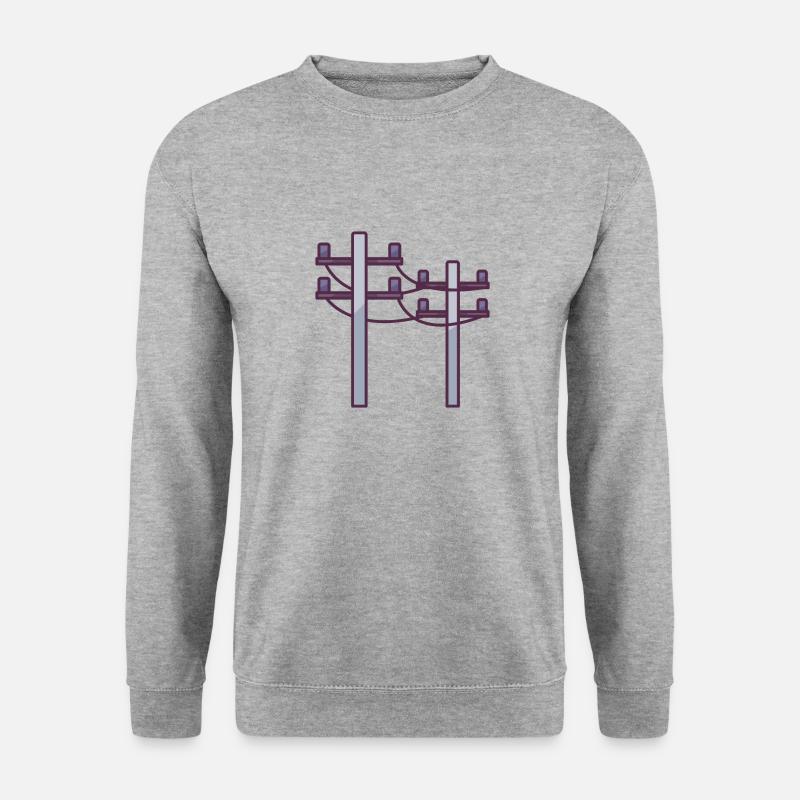 Zwei Freileitungen - Unisex Pullover - Weißgrau meliert