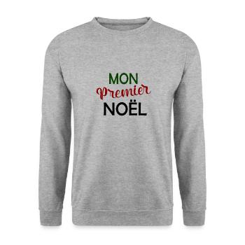 mon premier noël - Sweat-shirt Unisexe - gris chiné - Devant - Alina (178cm) & Michal (187cm)