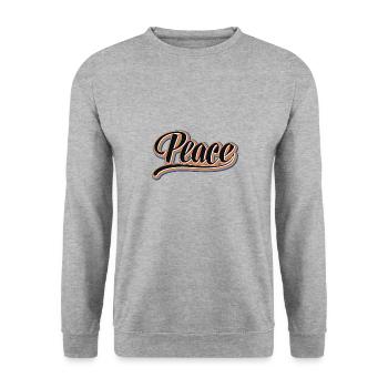 Peace, Frieden, Regenbogen, Hippie, - Unisex Pullover - Weißgrau meliert - Vorne - Alina (178cm) & Michal (187cm)