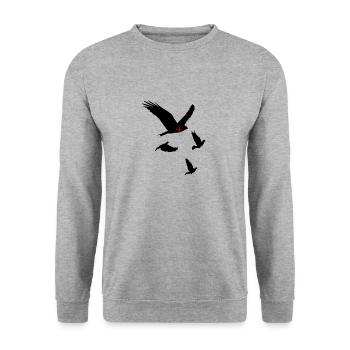 hawk vs pigeons - Unisex Pullover - Weißgrau meliert - Vorne - Alina (178cm) & Michal (187cm)