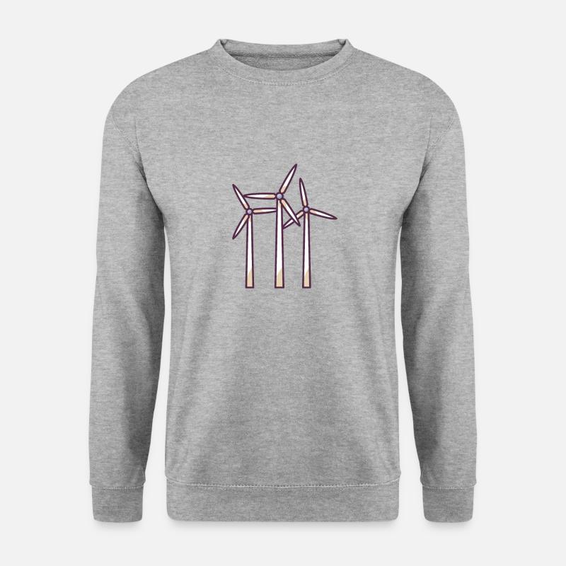Windenergie - Unisex Pullover - Weißgrau meliert