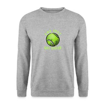 You Just Got Served Tennis Funny Tennis Gift Tee - Unisex Pullover - Weißgrau meliert - Vorne - Alina (178cm) & Michal (187cm)
