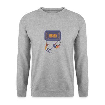 Zirkus ist überall - Unisex Pullover - Weißgrau meliert - Vorne - Alina (178cm) & Michal (187cm)