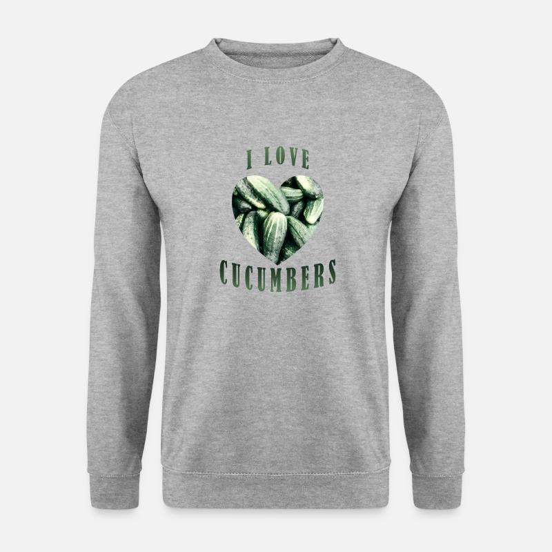 Ich liebe Gurken - Unisex Pullover - Weißgrau meliert