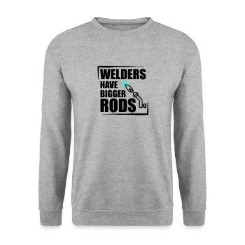 Schweißer Schweißen - Unisex Pullover - Weißgrau meliert - Vorne - Alina (178cm) & Michal (187cm)