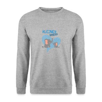 Niedliches Elefanten Design Für Den Kleinen Bruder - Unisex Pullover - Weißgrau meliert - Vorne - Alina (178cm) & Michal (187cm)