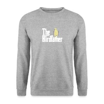 The Birdfather - Oiseau Père Perruche Papa et propriétaire - Sweat-shirt Unisexe - gris chiné - Devant - Alina (178cm) & Michal (187cm)